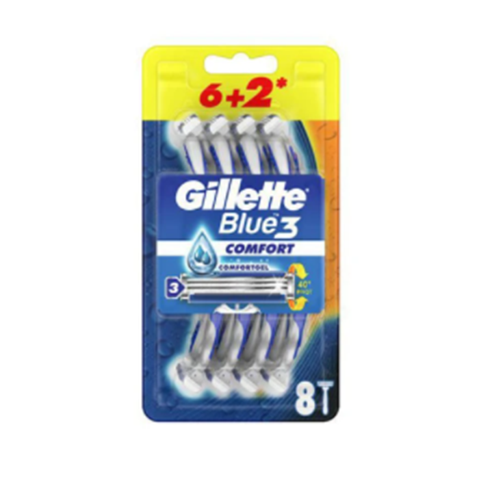Gillette Blue 3 Disposable Razor 6+2's