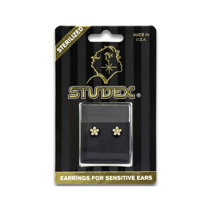 Studex Sensitive Gold Plated Daisy April Crystal S6004