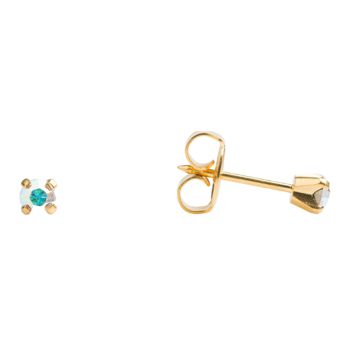 Studex Gold Plated Regular Tiffany AB Crystal Card R115y