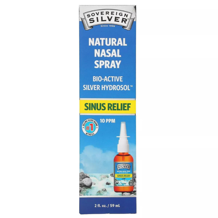 Sovereign Silver Bio-Active Silver Hydrosol, Natural Nasal Spray Sinus Relief 59ml