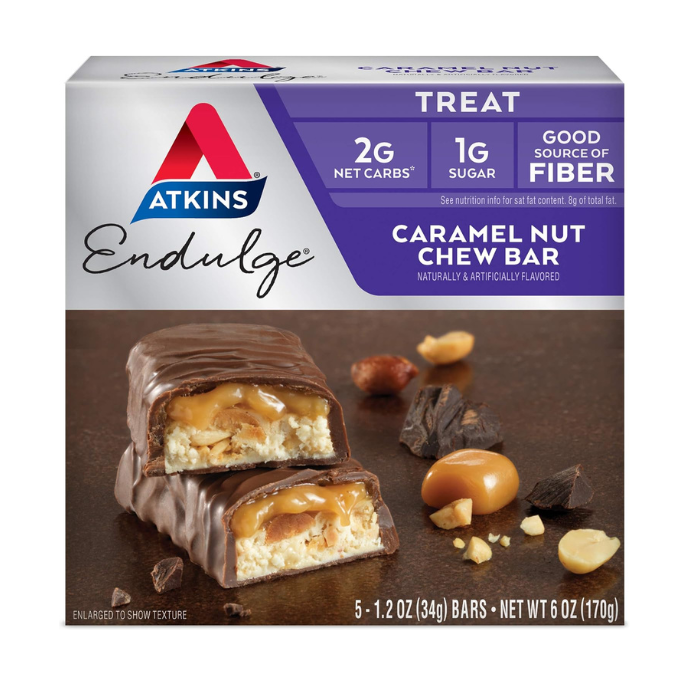 Atkins Endulge Caramel Nut Chew Bar 170g 5's