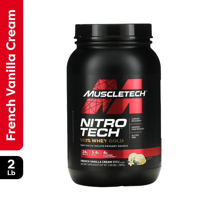 Muscle Tech Nitro Tech Performance Series 100% Whey Gold Bonus French Vanilla Cream 2lb 