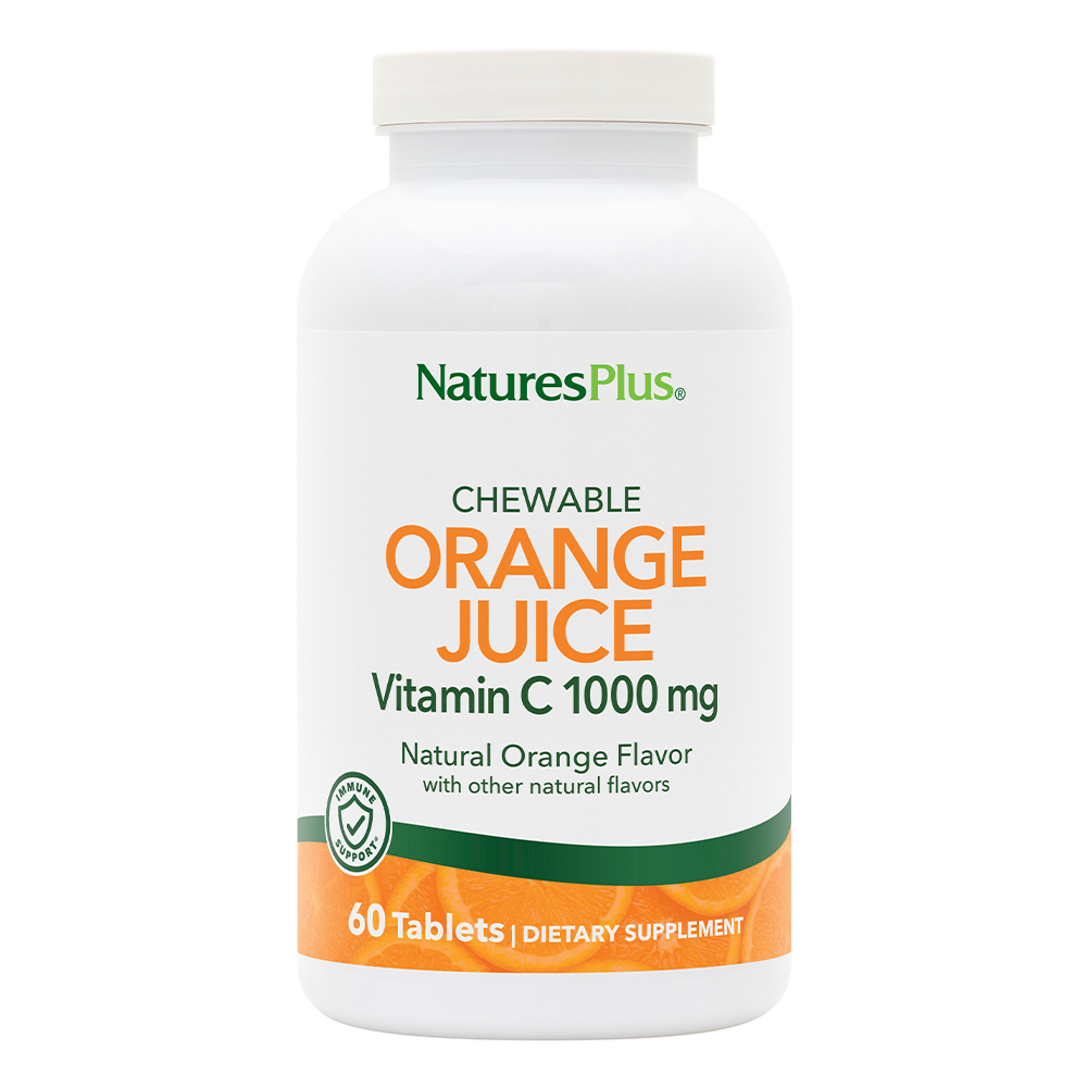 Natures Plus Orange Juice C 1000 Mg Chewable Vitamin C 60 Tablets 