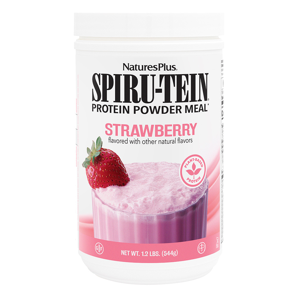 Natures Plus Spiru-Tein Strawberry 1.2 LBS 544 g Can