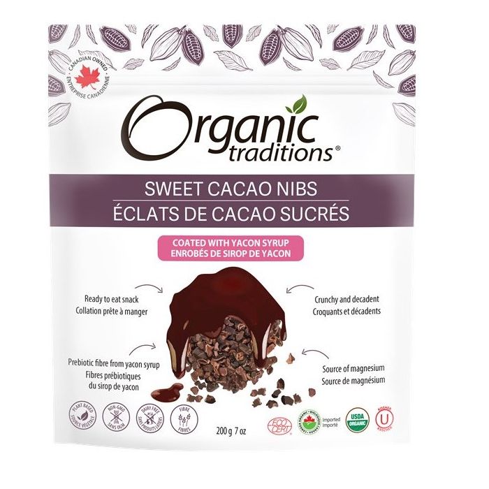 Organic Traditions Sweet Cacao Nibs With Yacon 200 g