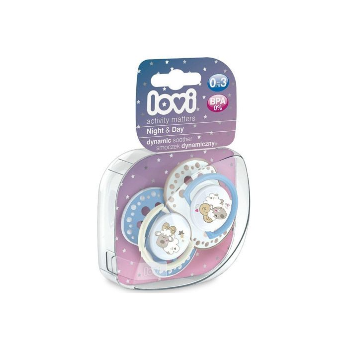 Lovi Dyn Soother Silicone 0-3m 2pcs Night & Day Boy