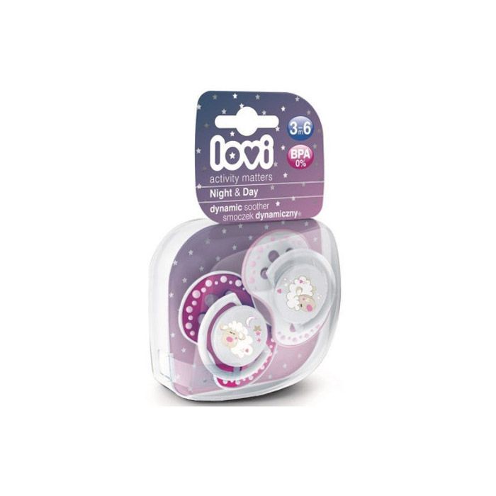 Lovi Dyn Soother Silicone 3-6m 2pcs Night & Day Girl
