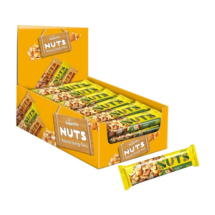 

Superlife Nuts Bar Almond Nuts & Peanut 35g - Box Of 24 Pieces