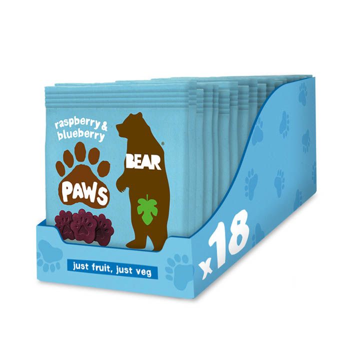 

Bear Paws Raspberry & Blueberry 20 g X 18's