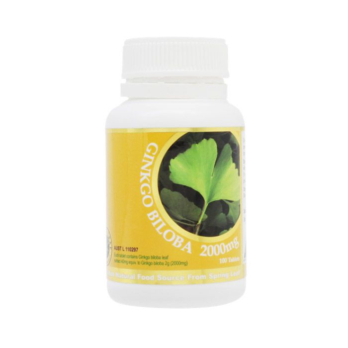 

Spring Leaf Gingko Biloba 2000 mg 100 Tablets