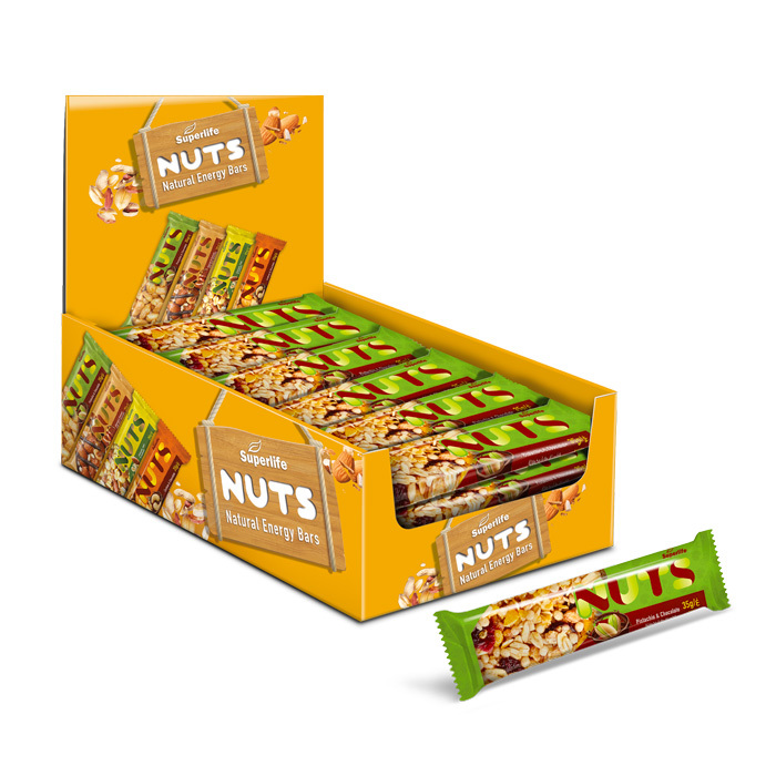

Superlife Nuts Bar Pistachio & Chocolate 35g - Box Of 24 Pieces