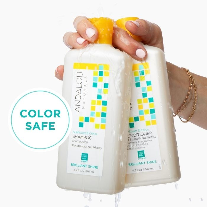 Andalou Naturals Sunflower and Citrus Brilliant Shine Conditioner, Nourishing & Frizz Control for Shiny Hair, 340ml