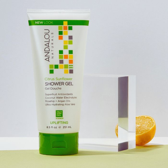 Andalou Naturals Citrus Verbena Uplifting Shower Gel - Energizing, Natural Body Wash for All Skin Types 8.5 oz