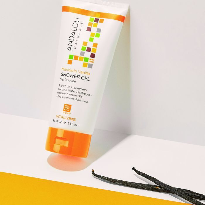 Andalou Mandarin Vanilla Vitalizing Shower Gel, Refreshing and Hydrating Body Wash, 251ml