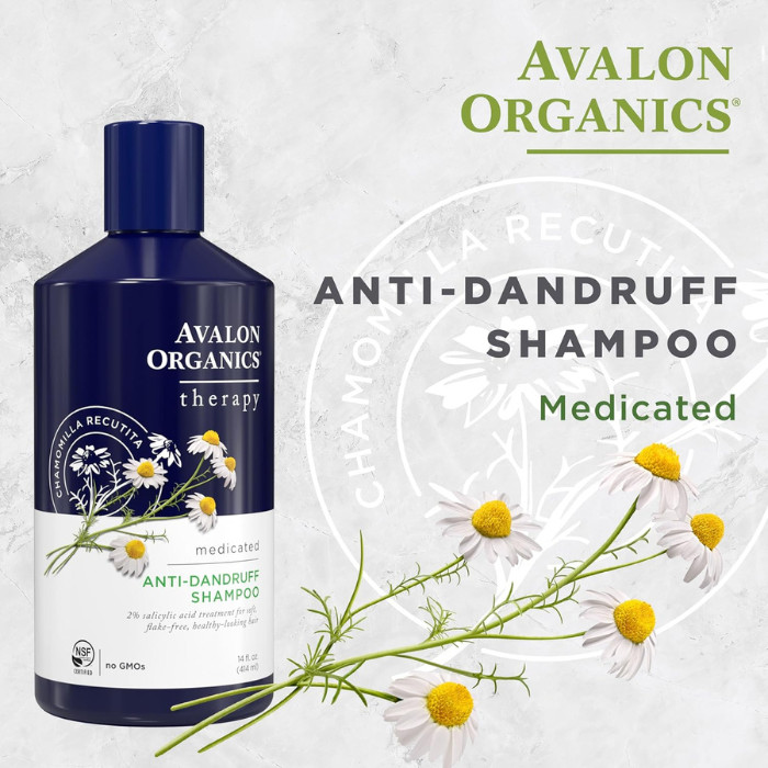 Avalon Organics Anti-Dandruff Shampoo - 2% Salicylic Acid for Itch and Flake Relief with Tea Tree and Aloe Vera - 414ml