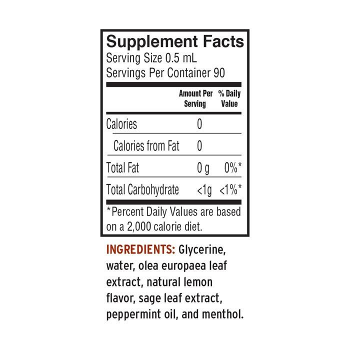 Barleans Olive Leaf Complex Throat Spray 1.5 Oz