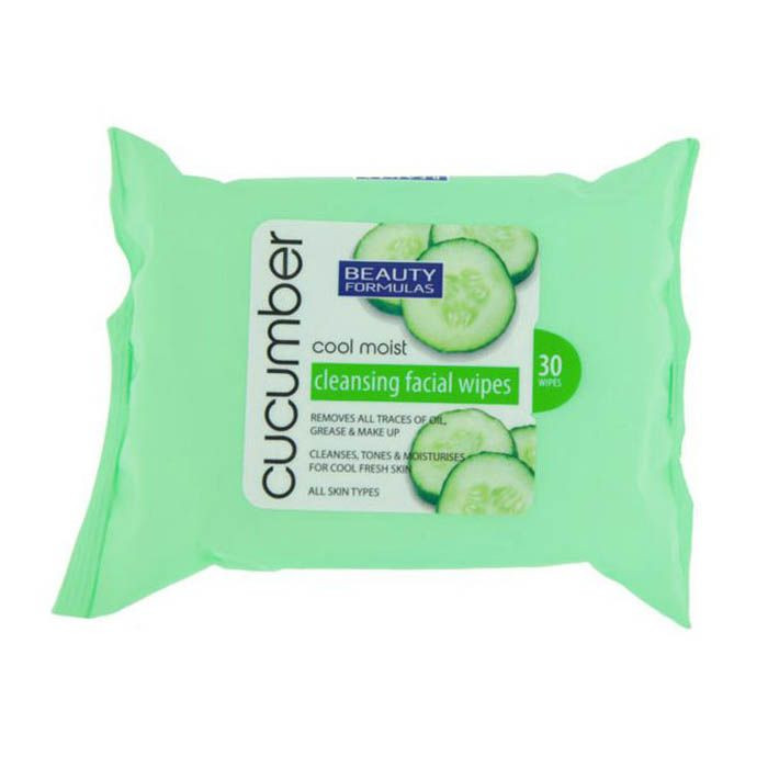 Close-up of Beauty Formulas Cucumber Extract Facial Wipes