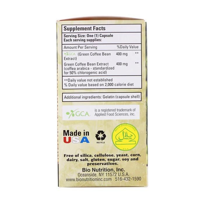 حبوب البن الأخضر مع GCA 800 مجم من بيو نيوتريشن -  50 كبسولة