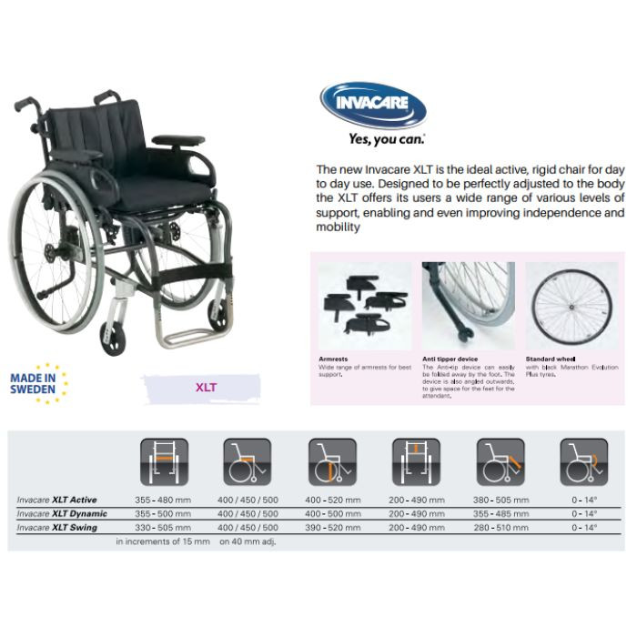Invacare Xlt Swing Manual Wheel Chair