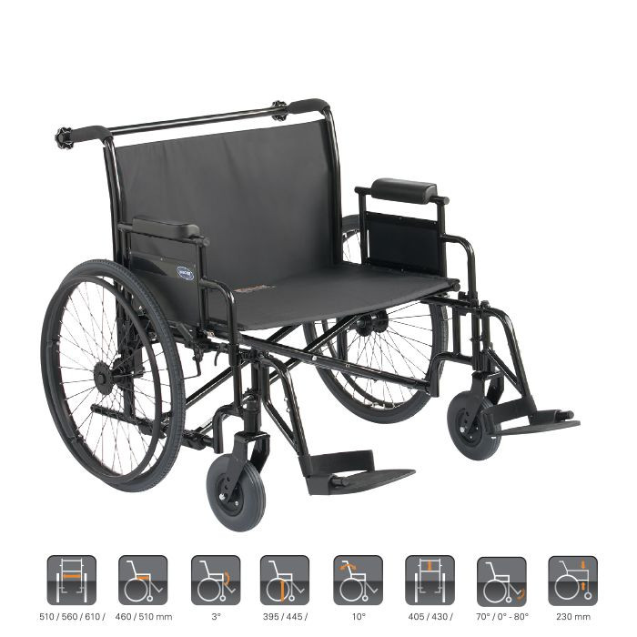 Invacare Topaz 24"Manual Whelchair Bariatric