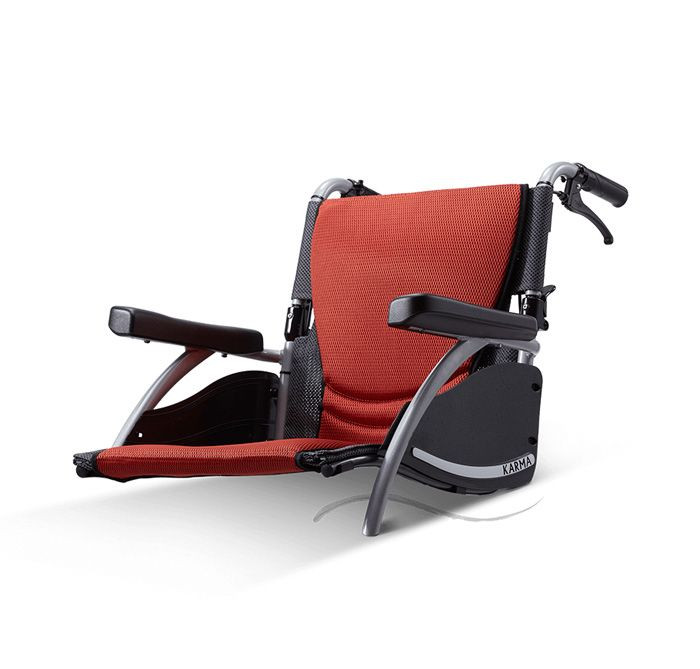 Karma S Ergo Manual Wheel Chair Grey/R Red18" 105F24Wb