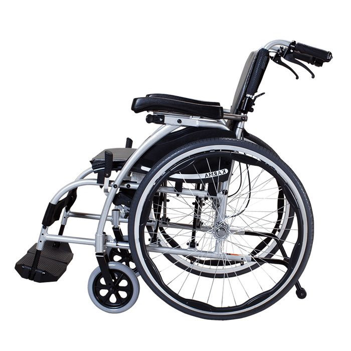 كرسي يدوي متحرك من كارما اس-ارجو رمادي/ بي فضي 18" 106في24دبليو.بي