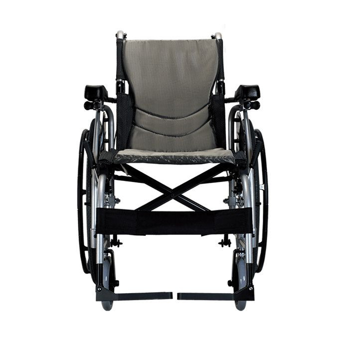 كرسي يدوي متحرك من كارما اس-ارجو رمادي/ بي فضي 18" 106في24دبليو.بي