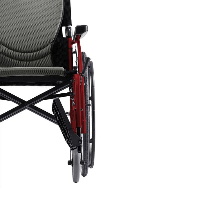 Karma S Ergo Manual Wheel Chair Grey/R Red18" 115F24Wb