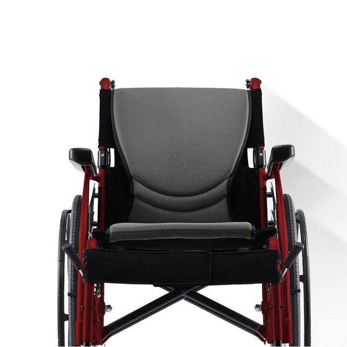 Karma S Ergo Manual Wheel Chair Grey/R Red18" 115F24Wb