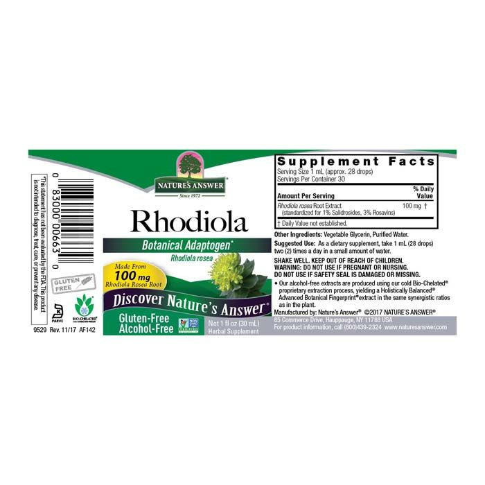Natures Answer Rhodiola Root 1oz