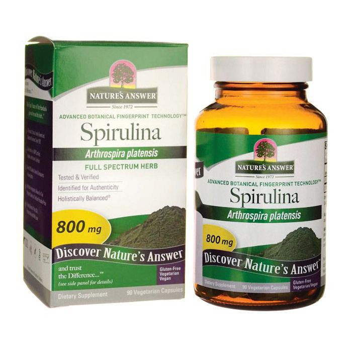 Buy Natures Answer Spirulina 800 mg 90 Vegetarian Capsules Life Pharmacy