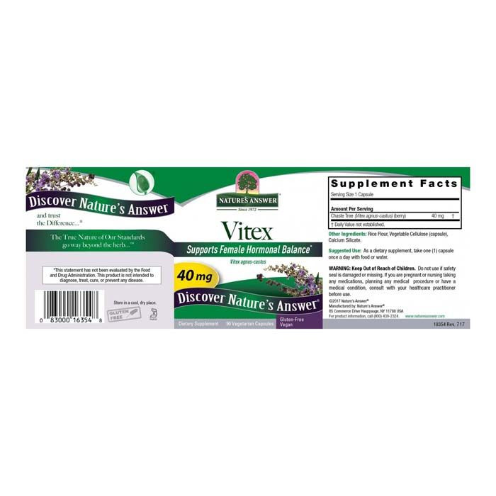 كبسولات بخلاصة فاكهة فيتكس 40 مجم 90 كبسولة نباتية من ناتشرز أنسر