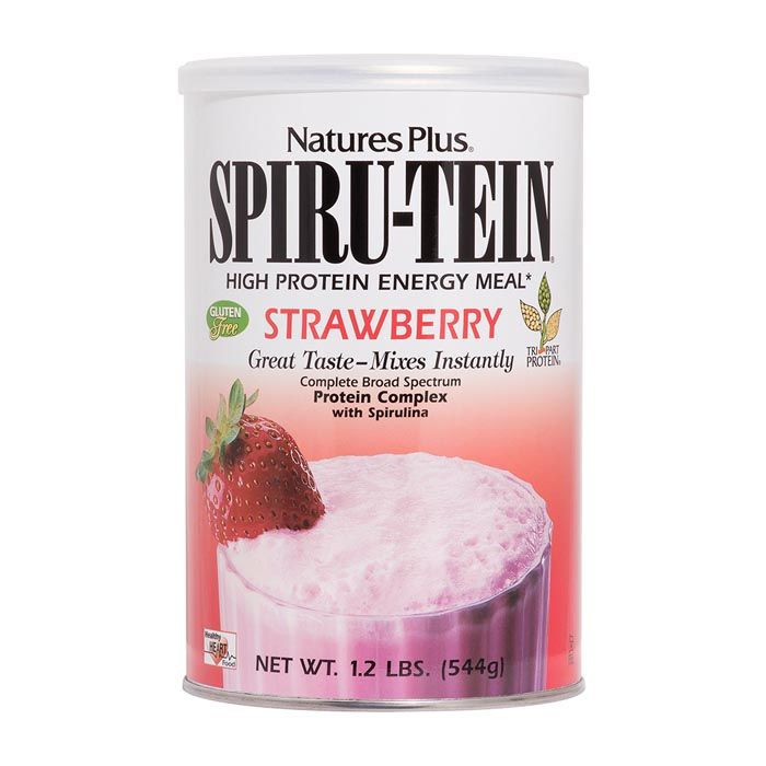 Buy Natures Plus SpiruTein Strawberry 1.2 LBS 544 g Can Life Pharmacy