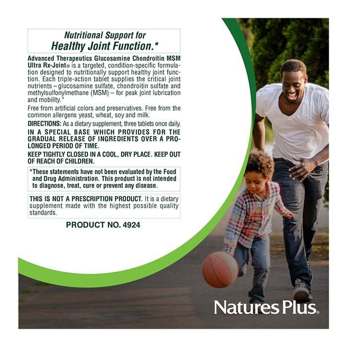 Natures Plus Glucosamine Chondroitin MSM Ultra Rx Joint 180 Tablets