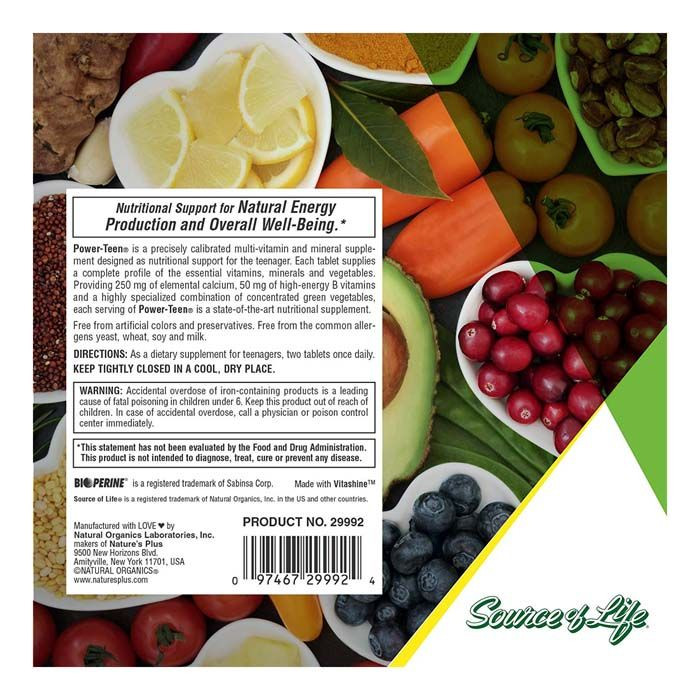 مصدر طاقة في سن المراهقة متعدد الفيتامينات والمعادن من ناتشرز بلاس-  90 قرص