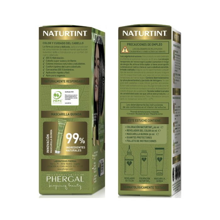 Naturtint 7.7 Teide Brown, Ammonia-Free Permanent Hair Color with Quinoa Mask, 165ml