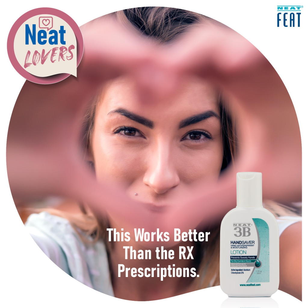 Neat Feat 3B Hand Saver, Hand Antiperspirant Lotion, Prevents Sweat, Dry and Confident, 50ml