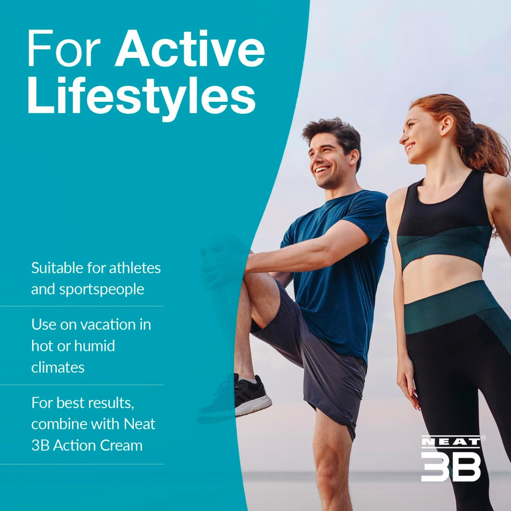 Neat Feat 3B Body Powder Anti-Chafing and Sweat Absorbing, Soothes Skin Irritation, 125g