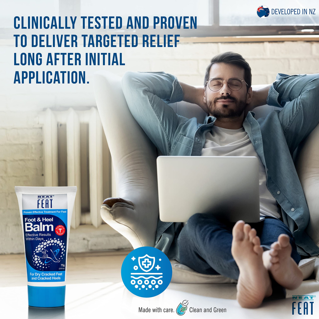 Neat Feat Foot & Heel Balm, Cracked Heel Repair and Intensive Moisturizing Cream, Twin Pack 75g