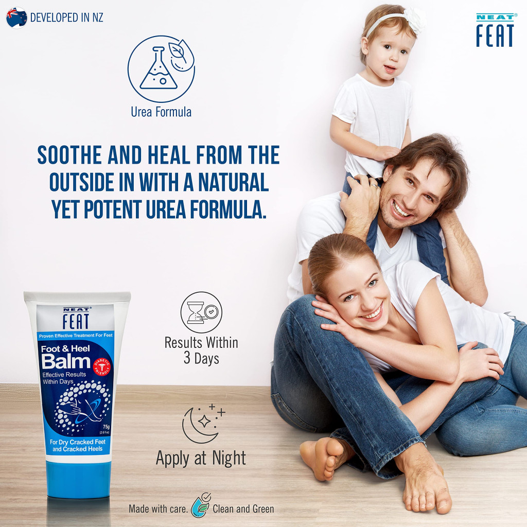 Neat Feat Foot & Heel Balm, Cracked Heel Repair and Intensive Moisturizing Cream, Twin Pack 75g