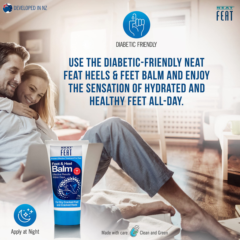 Neat Feat Foot & Heel Balm, Cracked Heel Repair and Intensive Moisturizing Cream, Twin Pack 75g