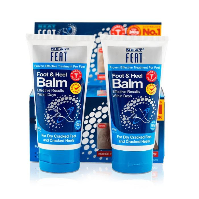 Neat Feat Foot & Heel Balm Twin Pack, Cracked Heel Repair and Deep Hydration Cream, 120g