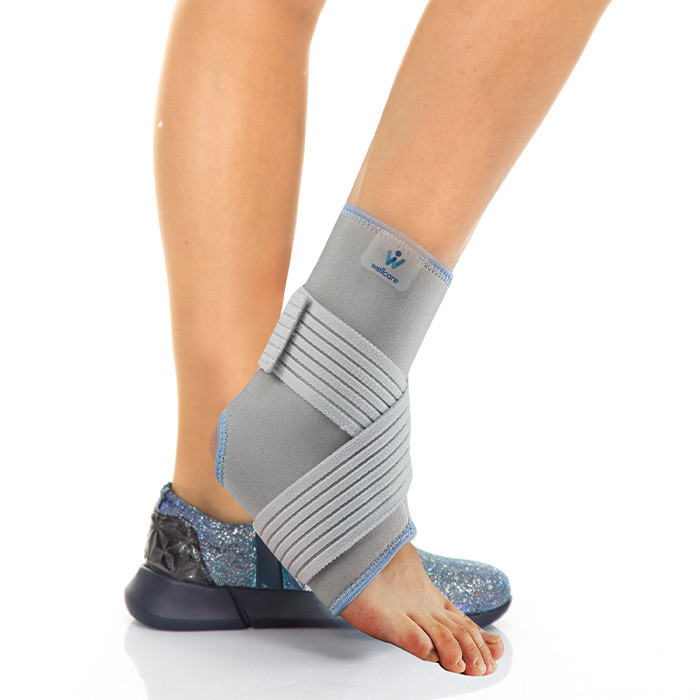 Wellcare Ankle Brace with Strap Large -Adjustable Support for Sprains, Sports Injuries, Swelling & Ankle Pain Relief