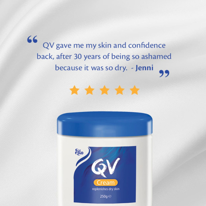 QV Cream - Rich Hydrating Body Cream for Extremely Dry & Irritated Skin, Fragrance-Free, Non-Greasy Formula - 250g