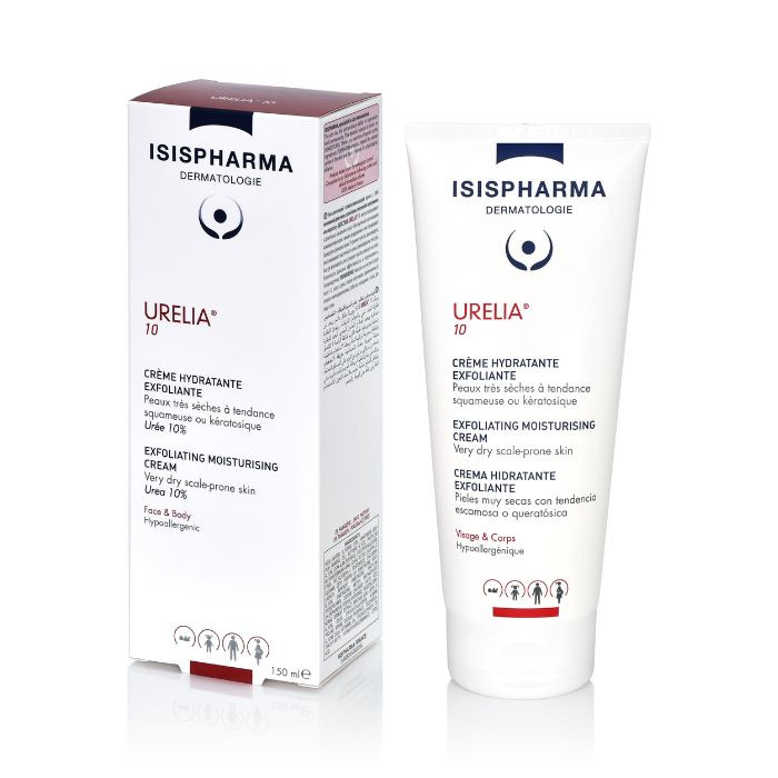 Isis Urelia 10 Exfoliating Moisturizing Cream, Urea and Postbiotics for Dry, Flaky Skin, 150ml