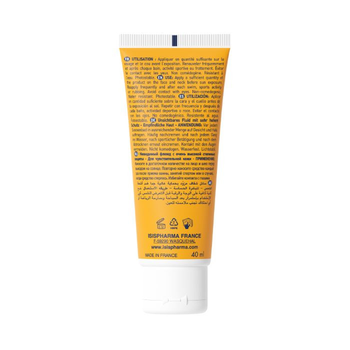 Isis UVE Block (SPF50+) Invisible Fluid, Ultra-Light, Broad-Spectrum Sunscreen for Sensitive Skin, 40ml