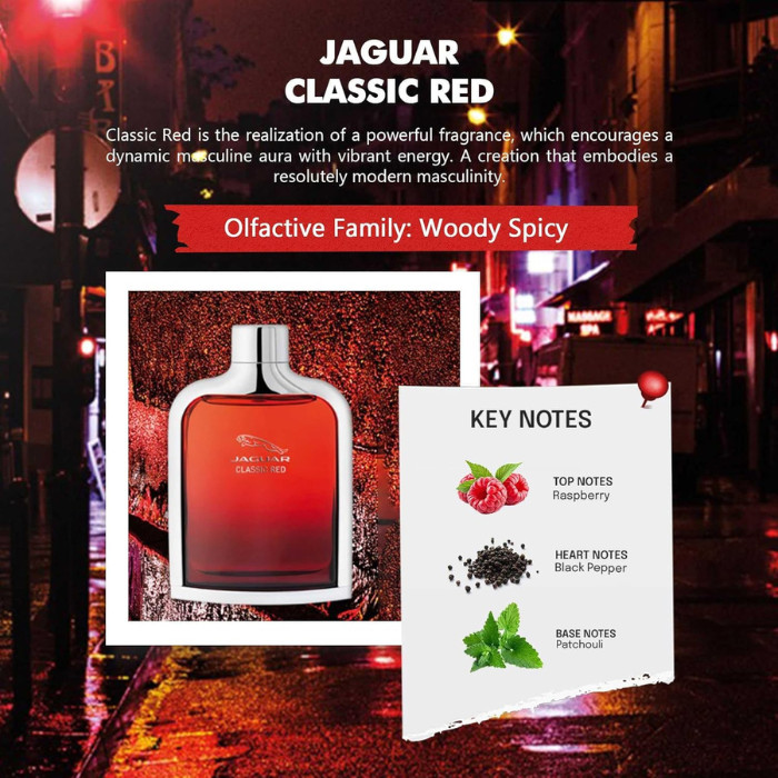 Jaguar Classic Red for Men EDT Spray 100ml