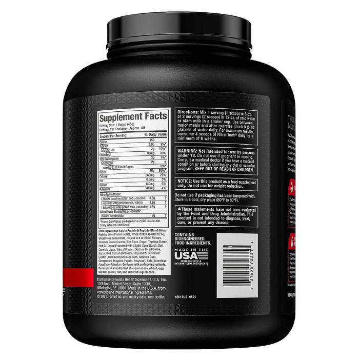 Buy Muscle Tech Nitro Tech Performance Series Cookies And Cream 4 Lb ...