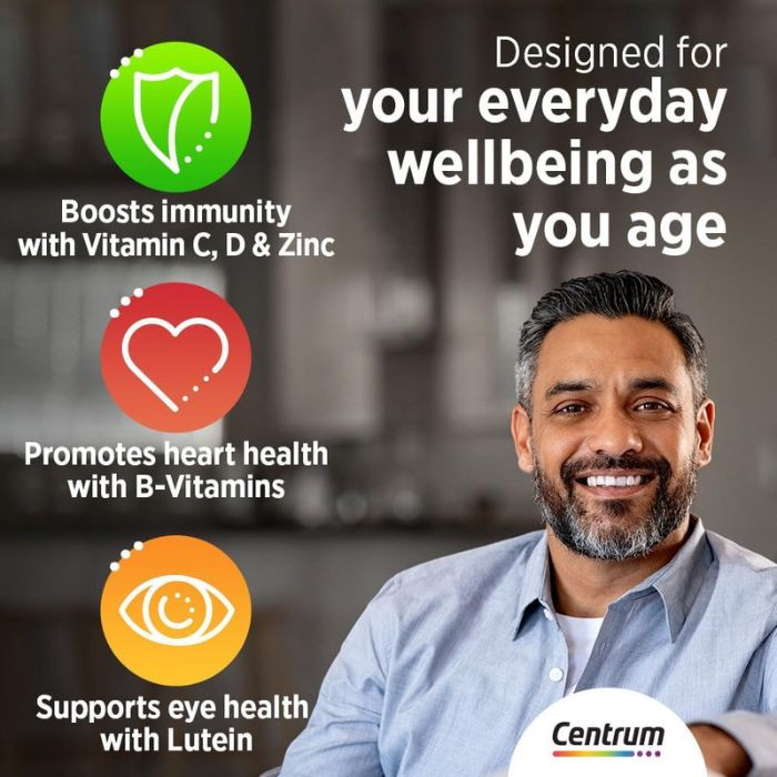 Centrum Silver Adult 50+ Multivitamin, Heart, Bone, Eye & Whole-Body Health Support, 100 Tablets