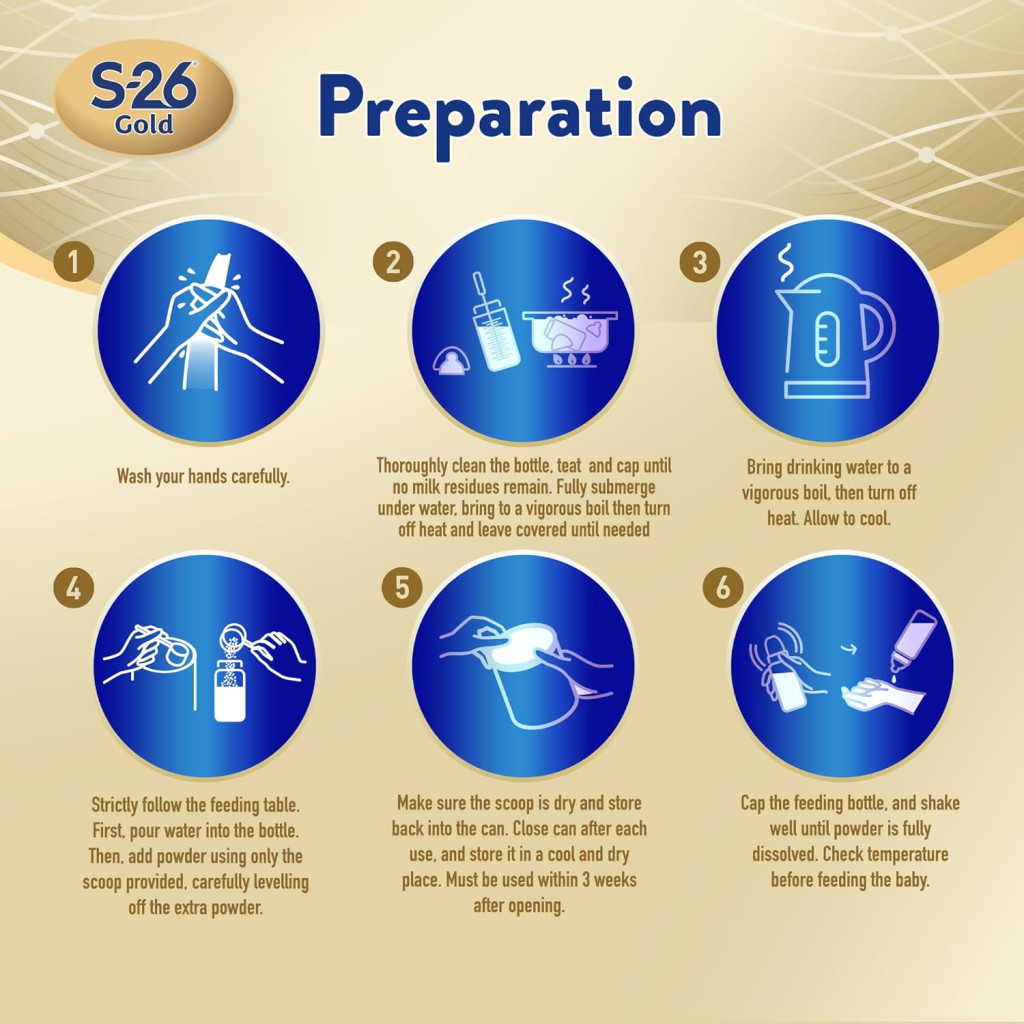 S-26 Gold Stage 1 Infant Formula, 0-6 Months Baby Milk with DHA and Nutrilearn System, 400g